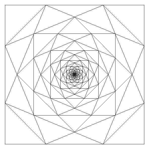 Jos Vromans | Artwork | The Root Two Flower (added more lines to divide the plane in triangles only)