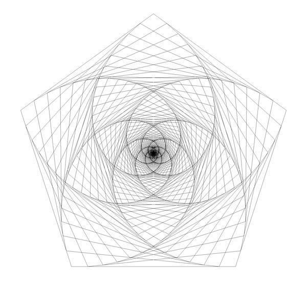 Jos Vromans | Artwork | double pursuit 5gon 100 iterations ratio 0.1