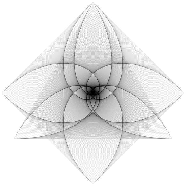 Jos Vromans | Artwork | double pursuit 3gon and 4gon in both directions ratio 0.01