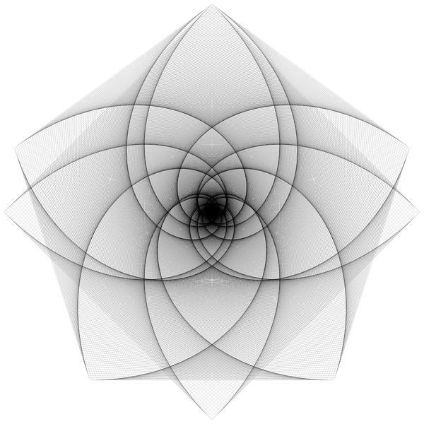 Jos Vromans | Artwork | double pursuit 4gon and 5gon in both directions ratio 0.01