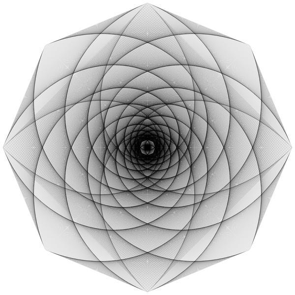 Jos Vromans | Artwork | double pursuit 4gon and 8gon in both directions ratio 0.01